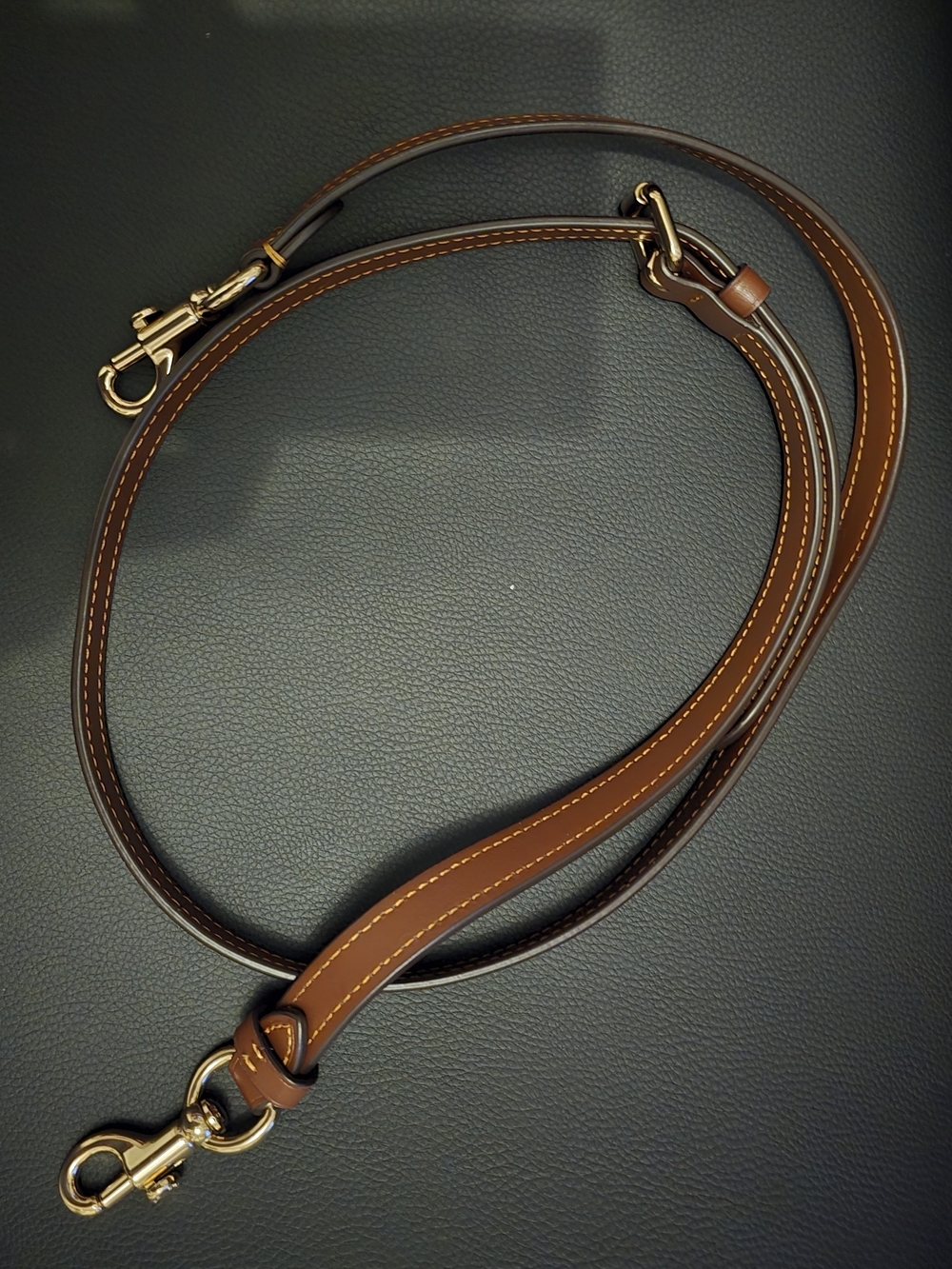 NWOT Coach Brown Leather Bag Strap with Gold Hardware